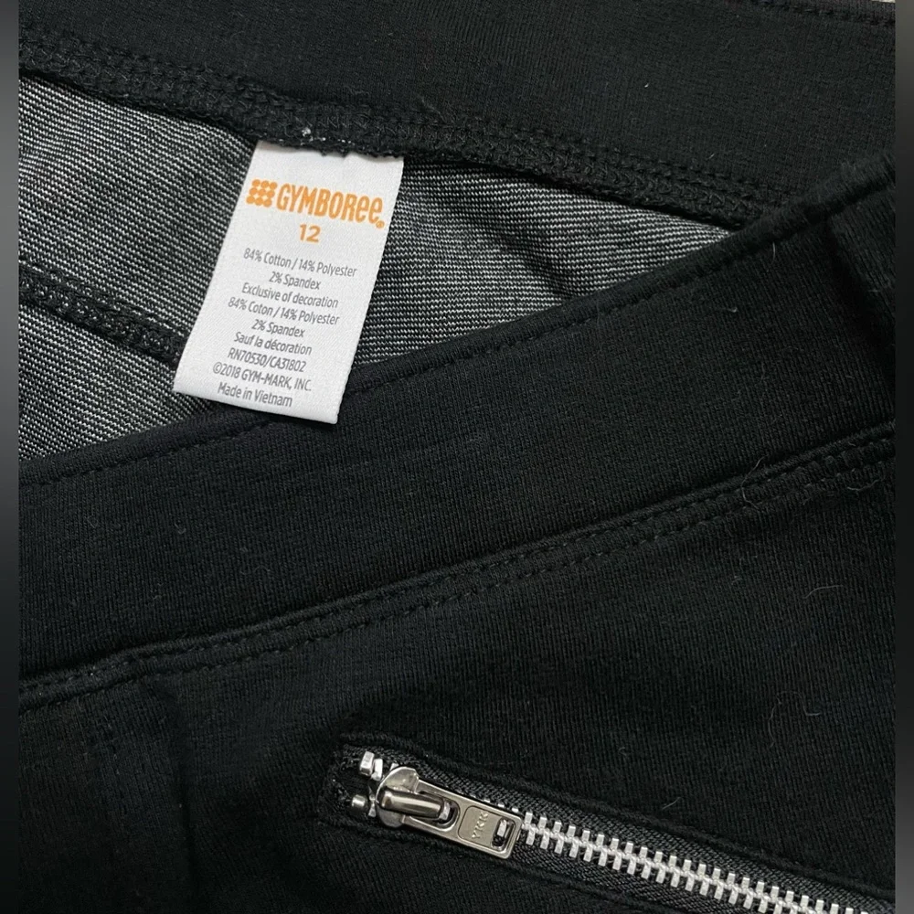 Gymboree 12 Black Stretchy Zipper Pocket Pants